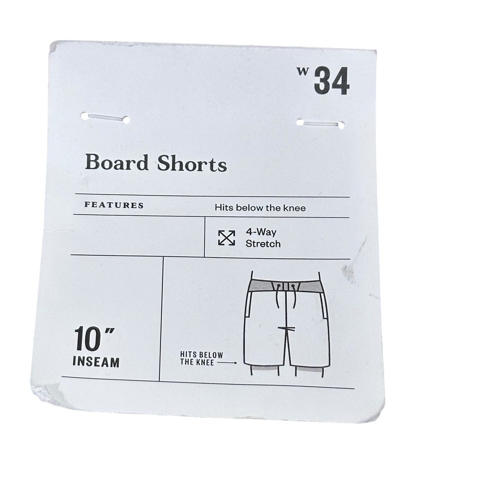 Goodfellow & Co Mens Board Shorts Black Grey Gradient Striped 10 Inseam 34 NWT - Picture 3 of 9